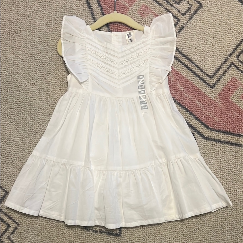 GAP White Flutter Sleeve Square Neck Sundress